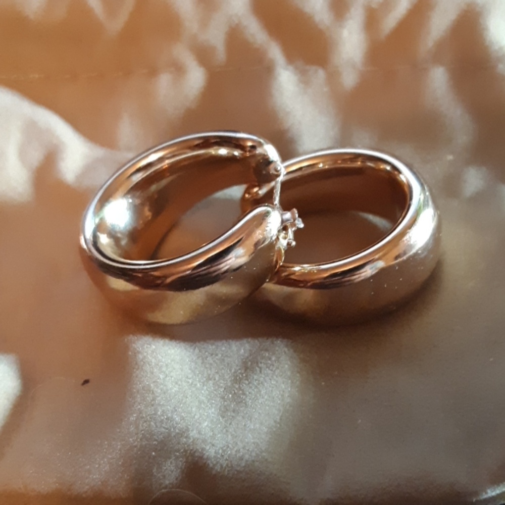 Bronzo Italia Polished Bold Oval Hoop Earrings